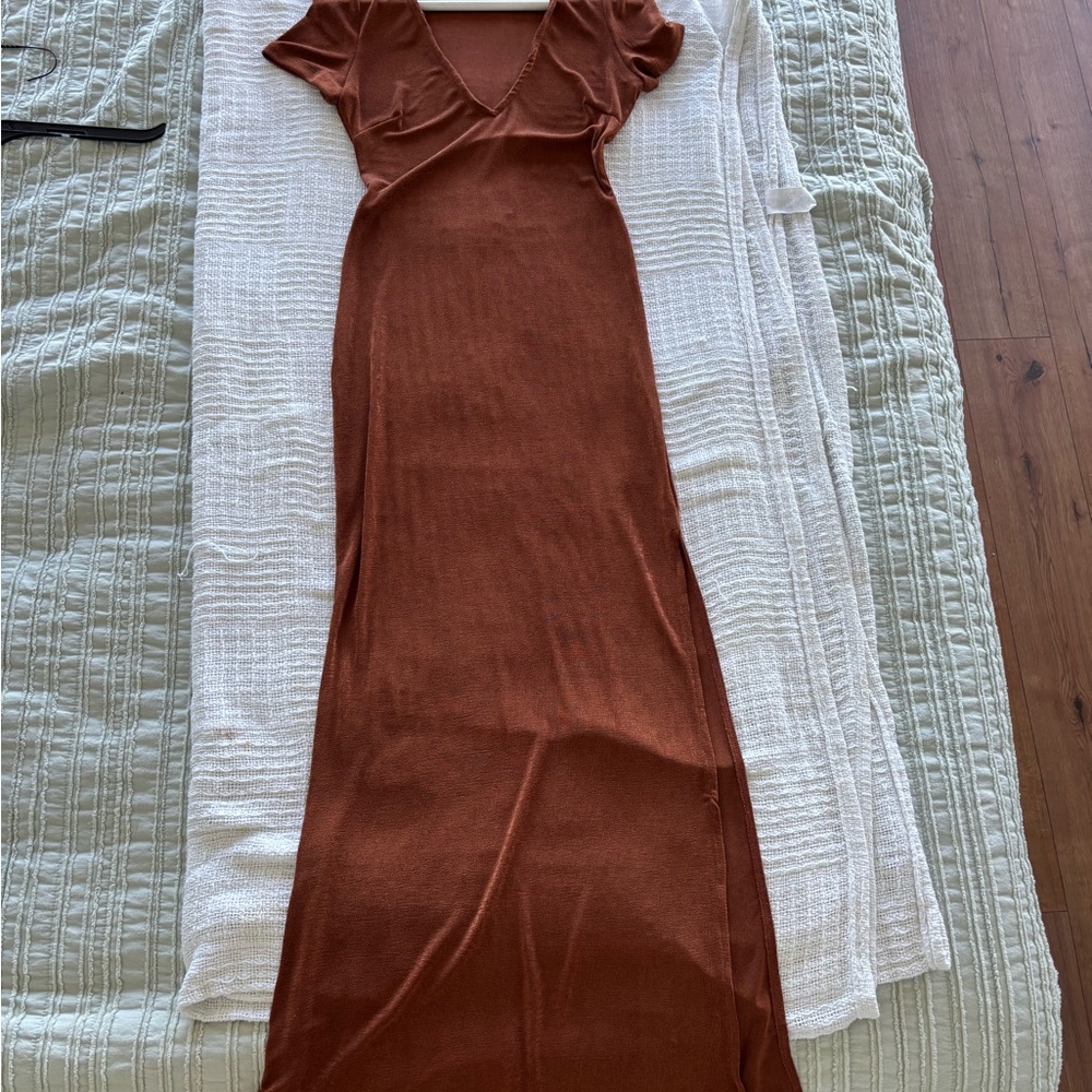Elegant Brown Maxi Dress